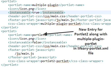 New Portlet entry in liferay-portlet.xml New Portlet entry in liferay-portlet.xml