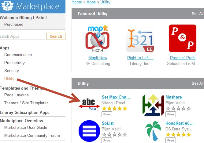 Liferay App: Set Max Content Liferay App: Set Max Content