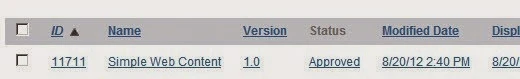 Liferay Web Content Added