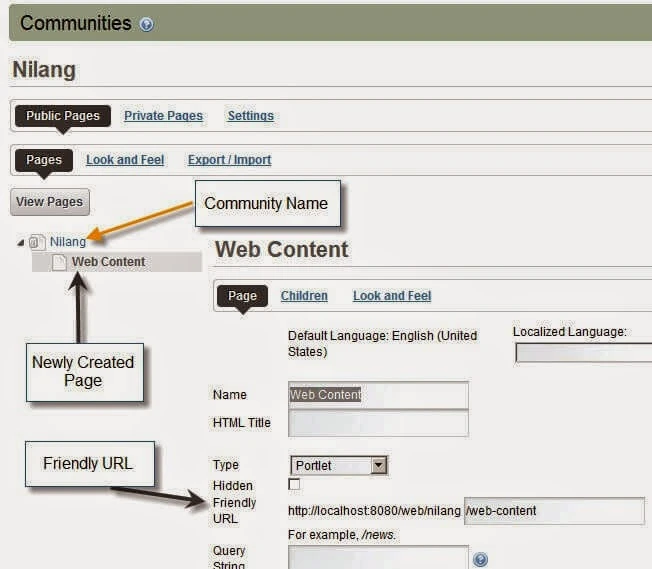 Adding Liferay Page