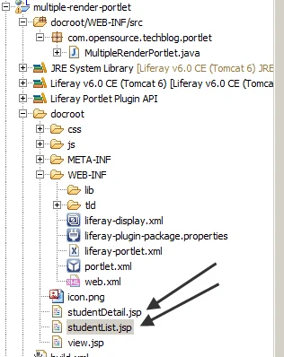 Multiple Render Portlet project sturcture Multiple Render Portlet project sturcture