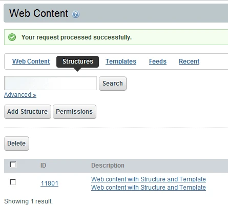 New Liferay Structure added 