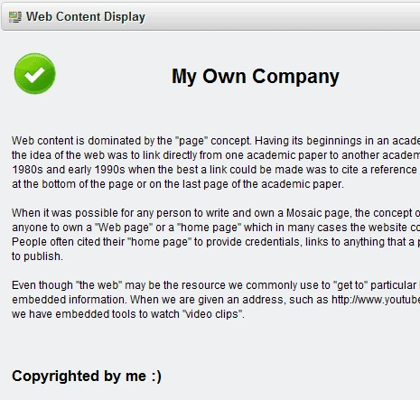 Liferay web content with Structure and Template